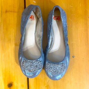 Silver slip on dress shoes